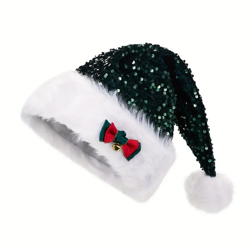 Christmas Hat With Red Sequins And Bow