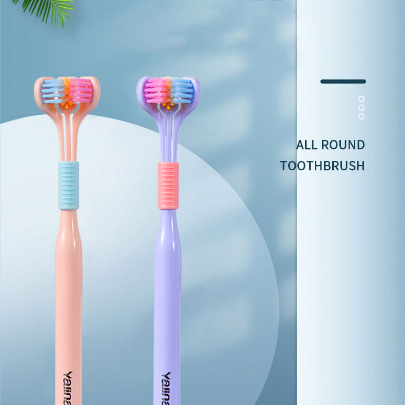 Three-sided Macaron Soft Bristle Toothbrush