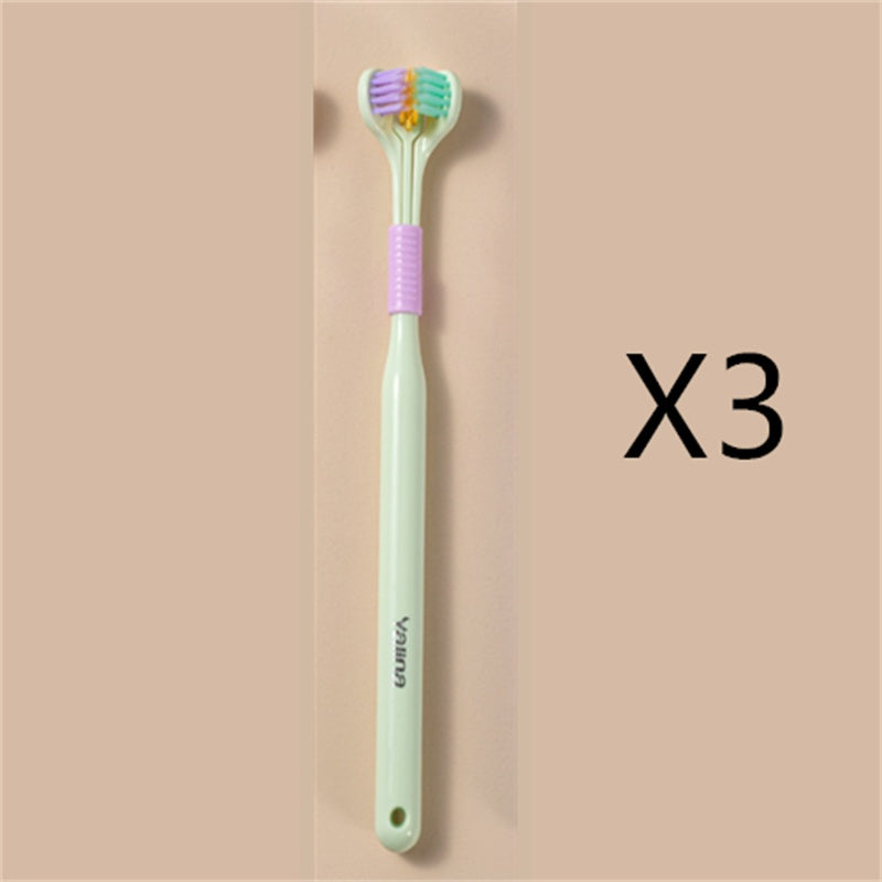 Three-sided Macaron Soft Bristle Toothbrush