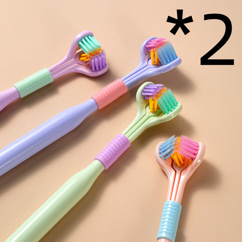 Three-sided Macaron Soft Bristle Toothbrush