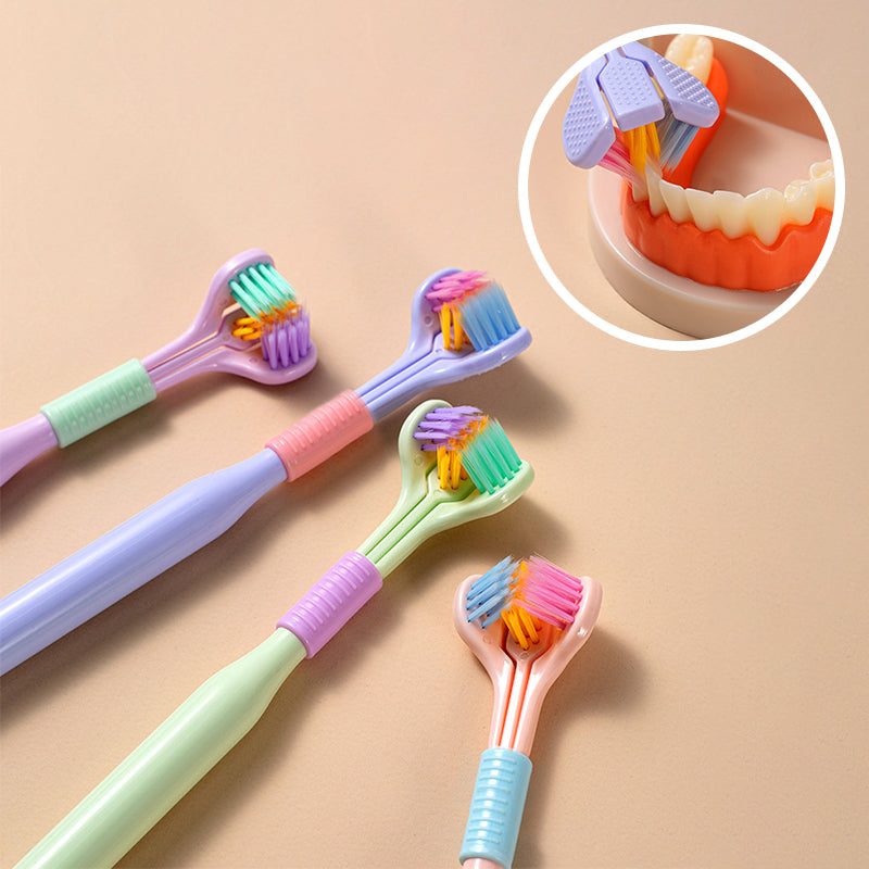 Three-sided Macaron Soft Bristle Toothbrush