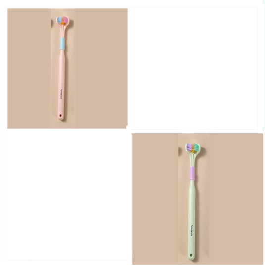 Three-sided Macaron Soft Bristle Toothbrush