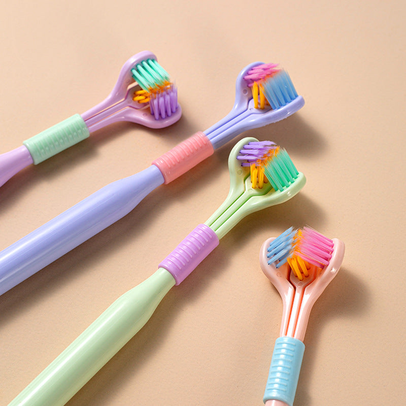 Three-sided Macaron Soft Bristle Toothbrush