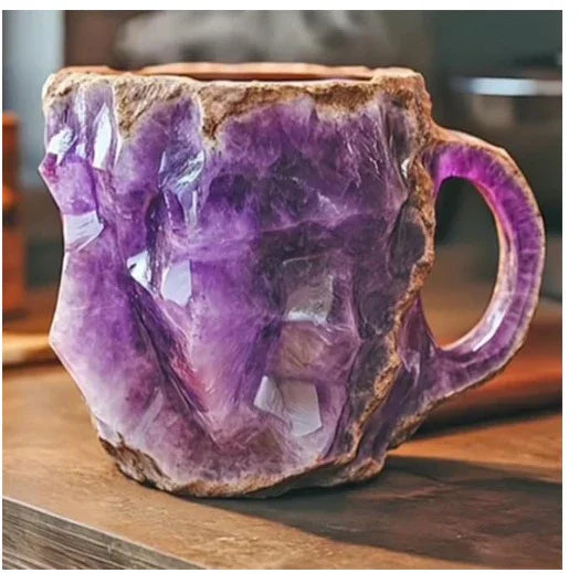 400ml Resin Mineral Crystal Coffee Mugs With Handles