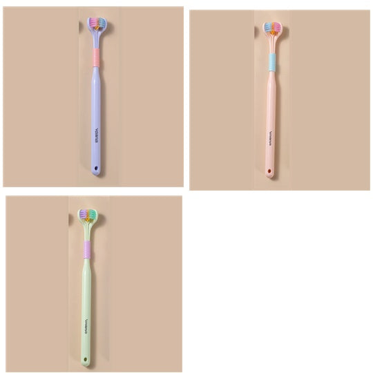 Three-sided Macaron Soft Bristle Toothbrush