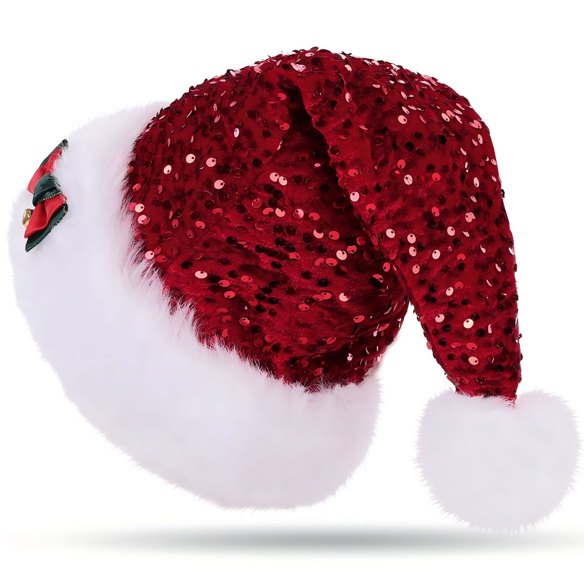 Christmas Hat With Red Sequins And Bow