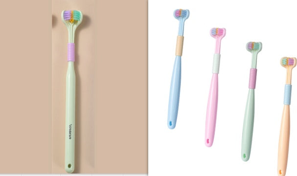 Three-sided Macaron Soft Bristle Toothbrush