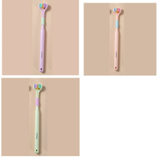 Three-sided Macaron Soft Bristle Toothbrush