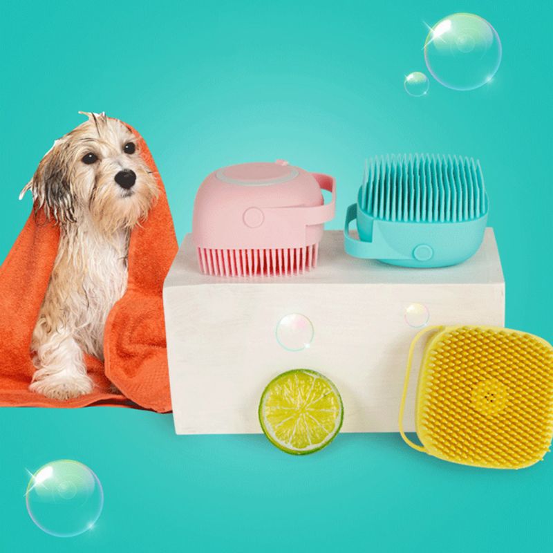 Soft Silicone Bristles Cat Dog Bath Brush