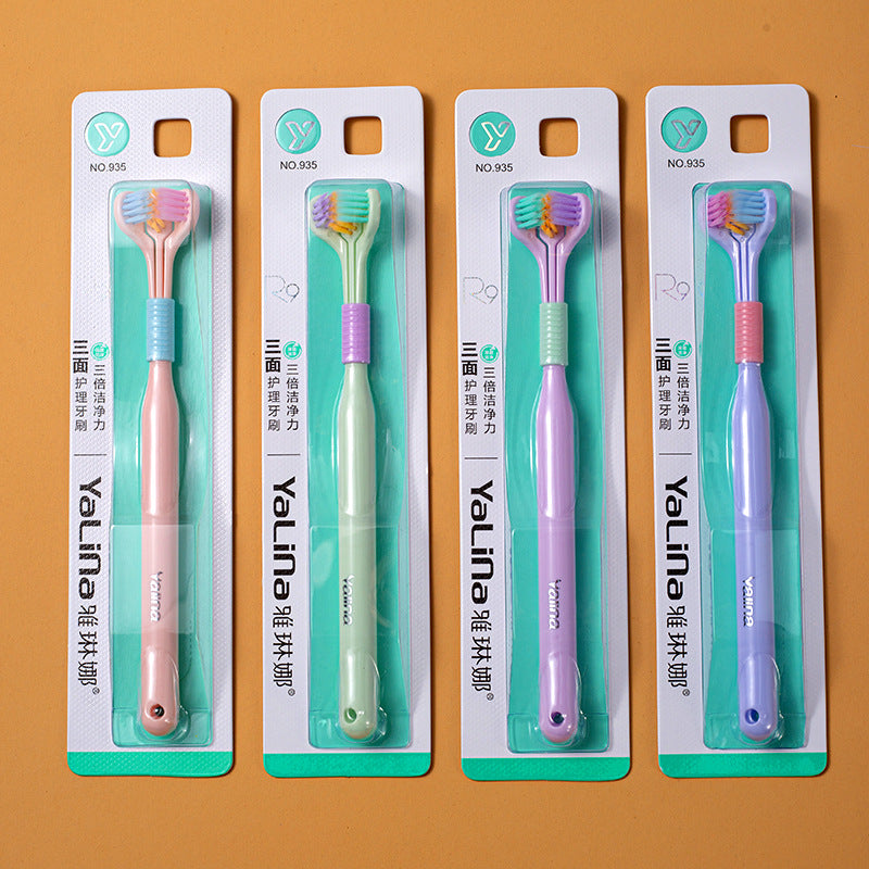 Three-sided Macaron Soft Bristle Toothbrush