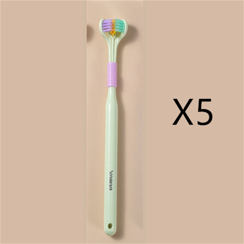 Three-sided Macaron Soft Bristle Toothbrush