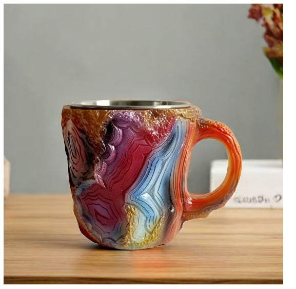 400ml Resin Mineral Crystal Coffee Mugs With Handles