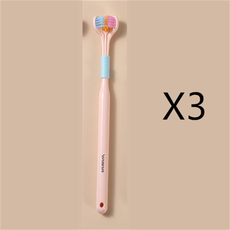 Three-sided Macaron Soft Bristle Toothbrush