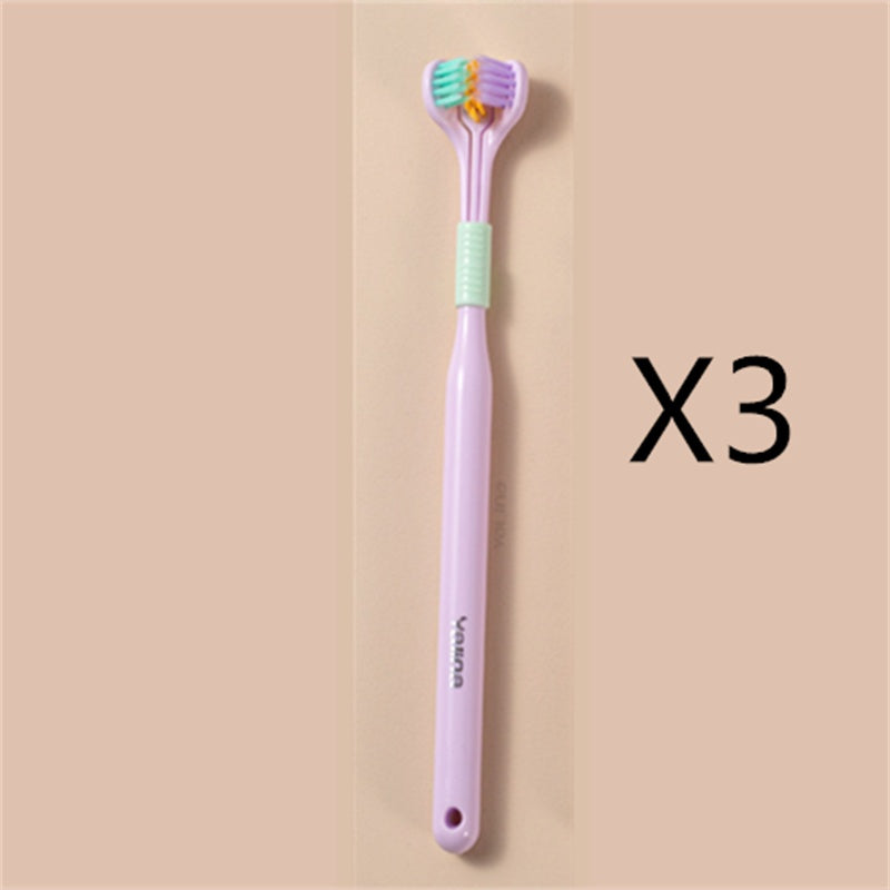 Three-sided Macaron Soft Bristle Toothbrush