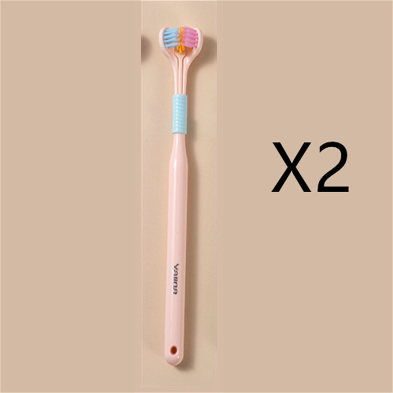 Three-sided Macaron Soft Bristle Toothbrush