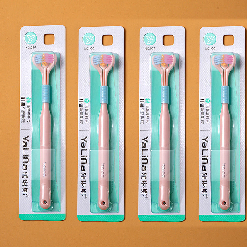 Three-sided Macaron Soft Bristle Toothbrush
