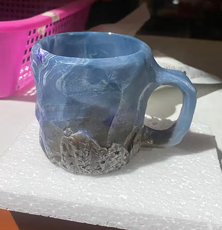 400ml Resin Mineral Crystal Coffee Mugs With Handles