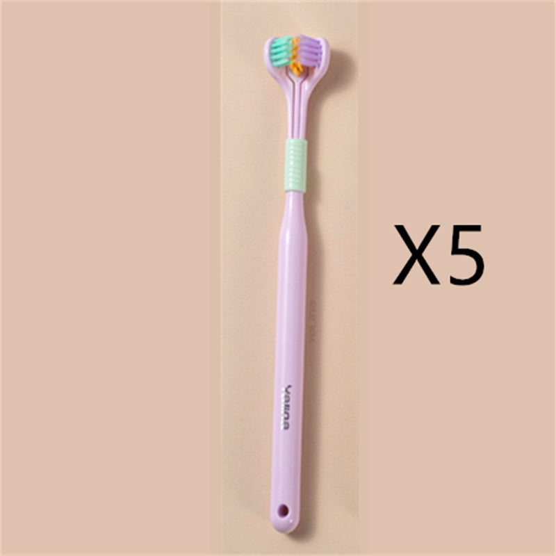 Three-sided Macaron Soft Bristle Toothbrush