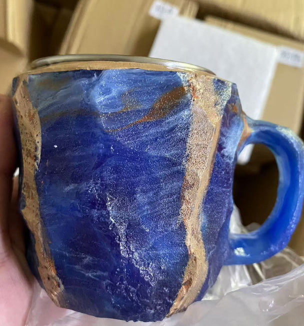 400ml Resin Mineral Crystal Coffee Mugs With Handles