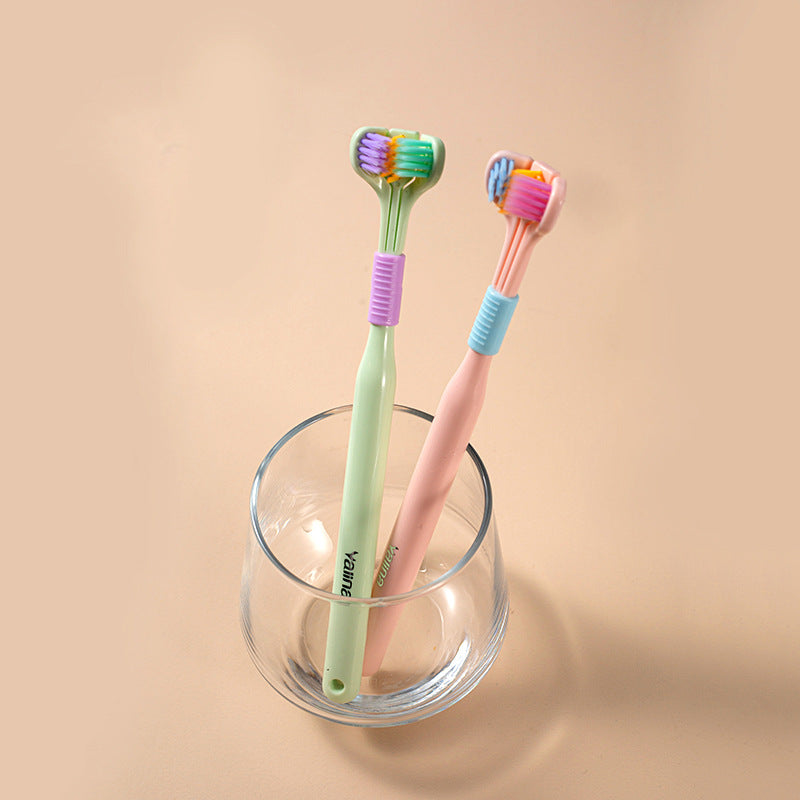 Three-sided Macaron Soft Bristle Toothbrush