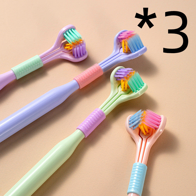 Three-sided Macaron Soft Bristle Toothbrush